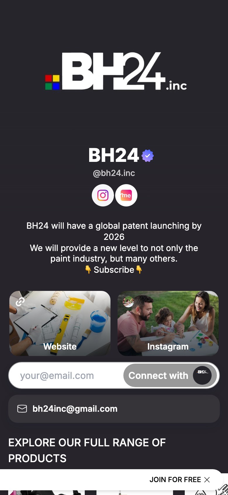The bh24 inc page on Linkme
