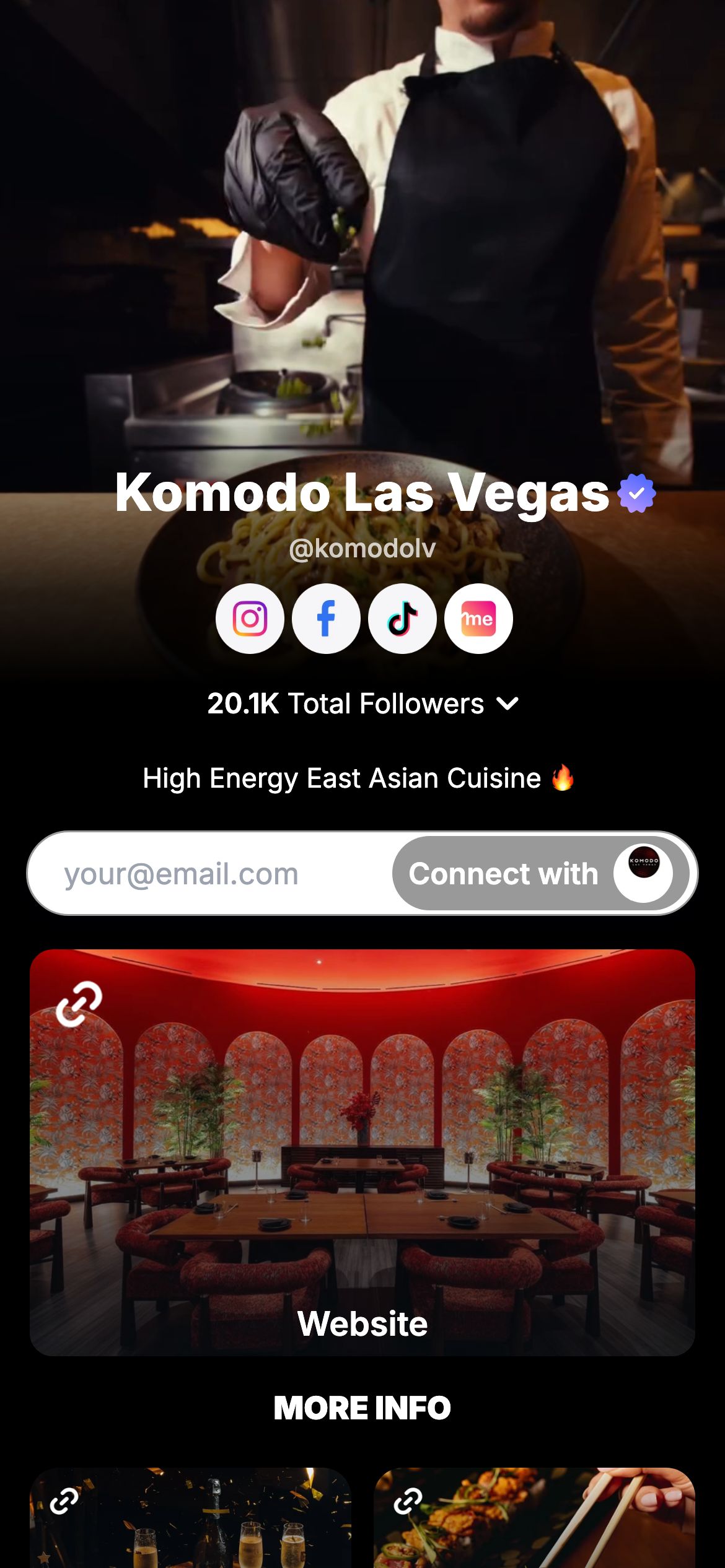 The komodolv page on Linkme