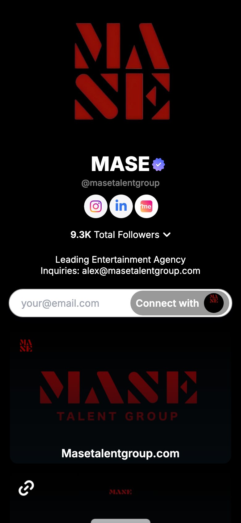 The masetalentgroup page on Linkme