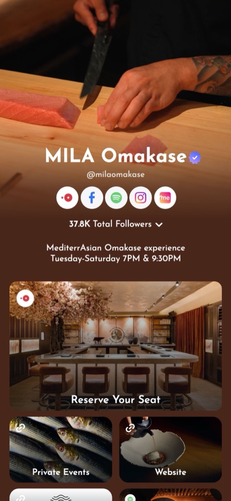 The milaomakase page on Linkme